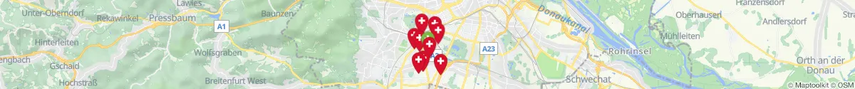 Kartenansicht für Apotheken-Notdienste in der Nähe von Altmannsdorf (1120 - Meidling, Wien)